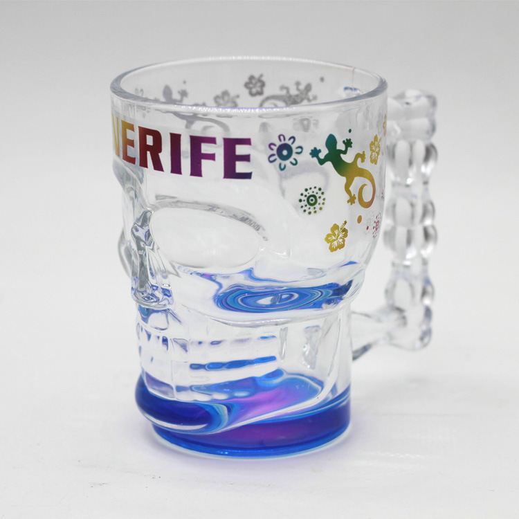 Custom Logo Tourist Souvenir Beer Mug Skull Glass Cup