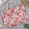 Custom Foam Logo Women Canvas Souvenir Dubai Letter Beach Tote Bag