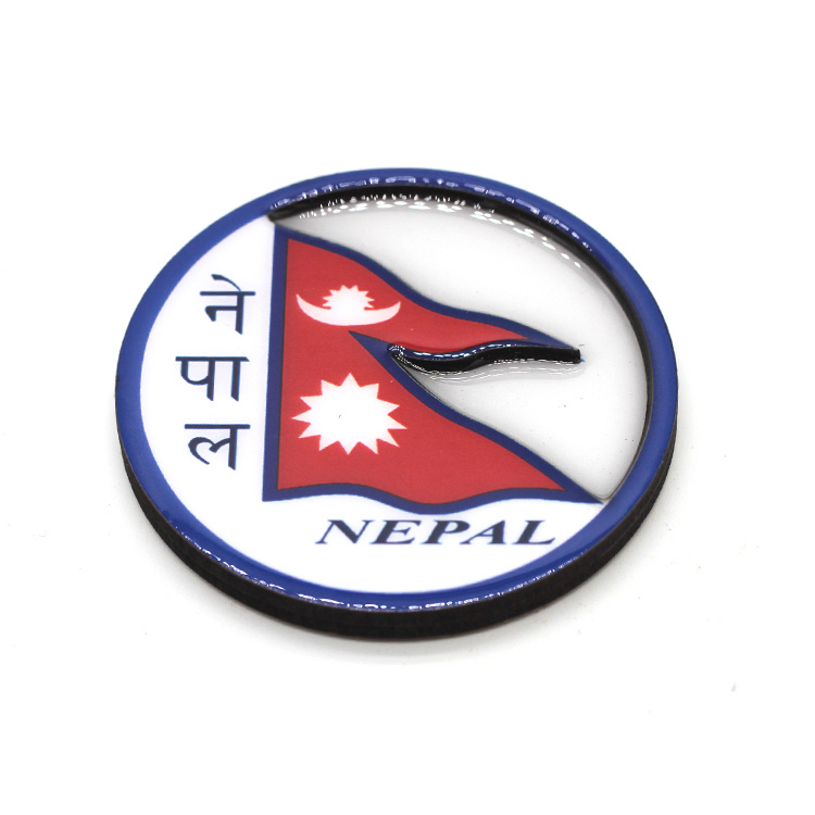 Custom Logo Epoxy Wood Nepal Souvenir Fridge Magnet