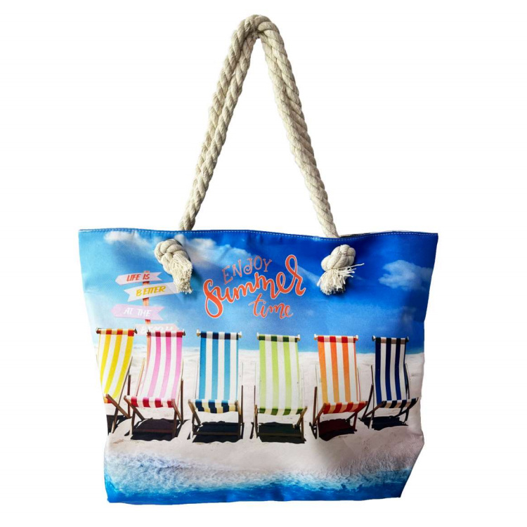 Wholesale Canvas Tropical Sea Turtle Beach Bag Summer Customizable Beach Bag