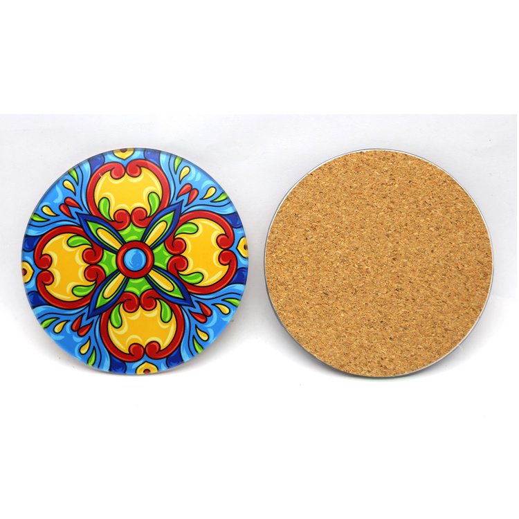 Wholesale Custom Printed Sublimation Tourist Souvenir Glass Tea Coaster