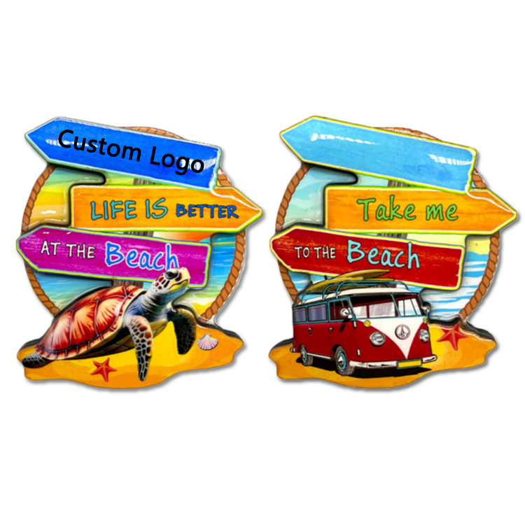 Manufacturer Customized Wood Beach Island Ibiza Souvenirs Fridge Magnet