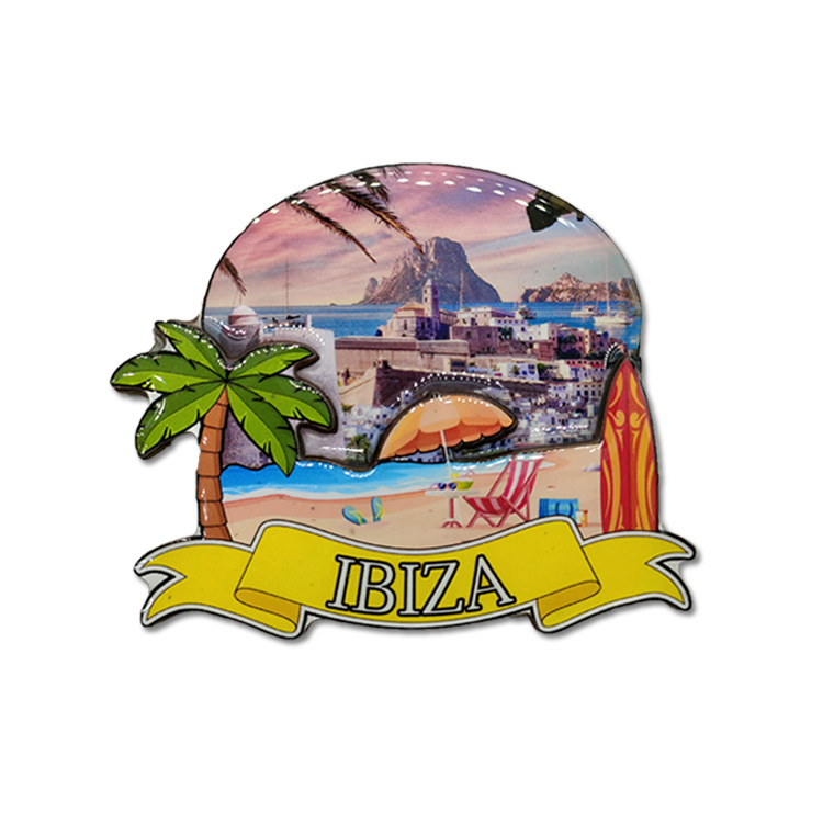 Manufacturer Customized Wood Beach Island Ibiza Souvenirs Fridge Magnet