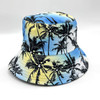 Custom Printing Logo Cotton Tropical Flower Leaf Floral Summer Beach Souvenir Bucket Hat