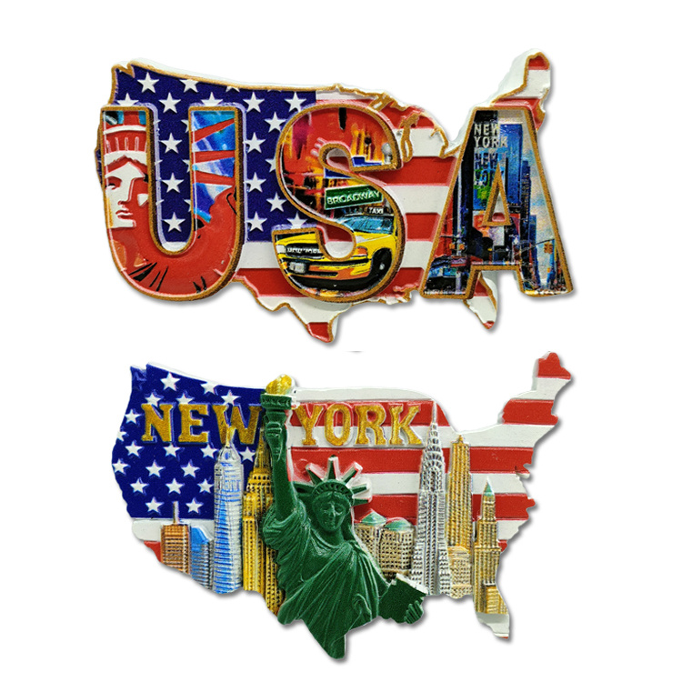 Customized Logo Map Shaped Us Cities Resin Printing Arizona Souvenir Fridge Magnet