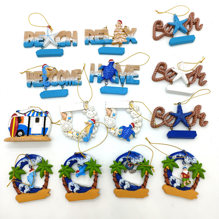 Factory Custom Personalized Souvenir Beach Xmas Ornament Decoration Resin Christmas Resin Statue