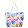 Wholesale Custom Canvas Summer Colorful Tote Bags Flamingo Tropical Beach Bag