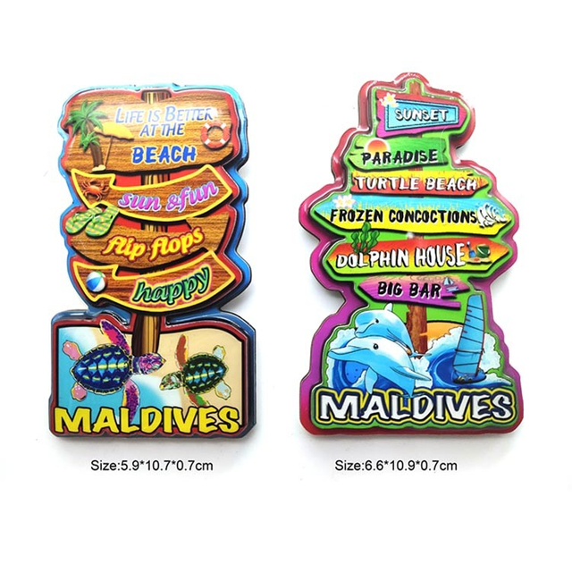 Custom Logo Country City Tourist Souvenir MDF Wooden Epoxy Fridge Magnet