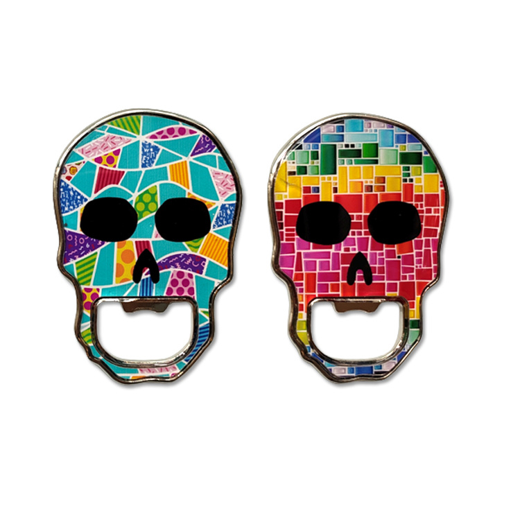 Custom Metal Souvenir Mexican Beer Opener Magnet Sugar Skull Bottle Opener