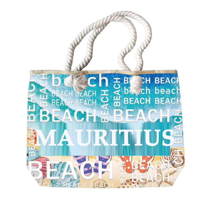 Custom Logo Canvas Foam Turtle Big Souvenir Mauritius Beach Tote Bag