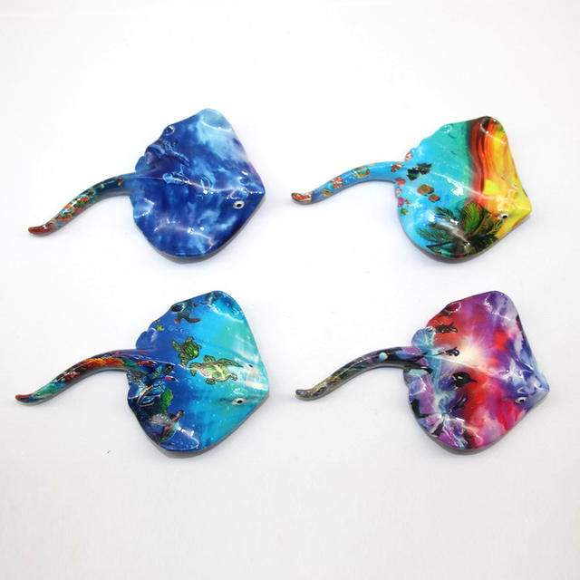 Wholesale Custom Resin Ocean Animal Magnet Maldives Souvenirs Manta Ray Fridge Magnet