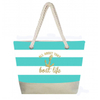 Wholesale Custom Logo Summer Travel Women Rope Handle Tote Bag Trendy Striped Beach Bag with Zipper