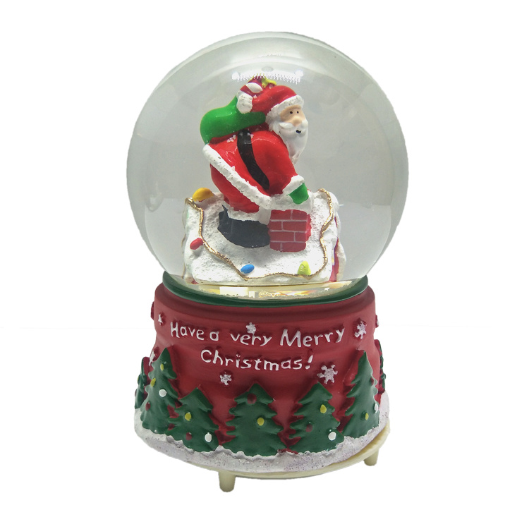 Hand-Painted Christmas Gift Decorative Musical Christmas Snow Globe