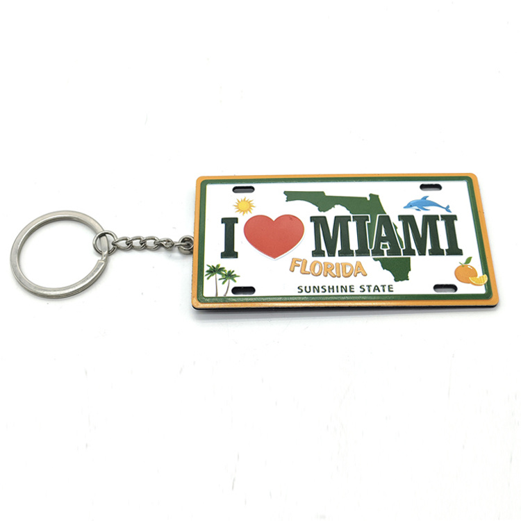 Custom Embossed Logo Metal Decorative Tourist Souvenir Santa Monica Liscense Plate Fridge Magnet