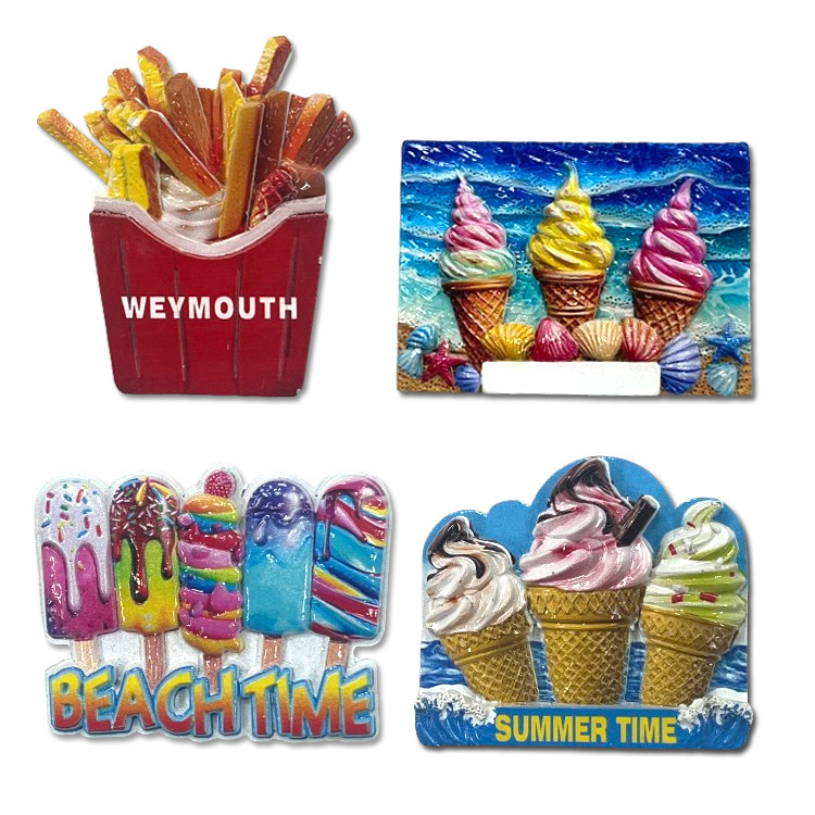 Custom Logo Resin Printing Color House Shape Magnet British Seaside Town Resort Weymouth Souvenir Fridge Magnet