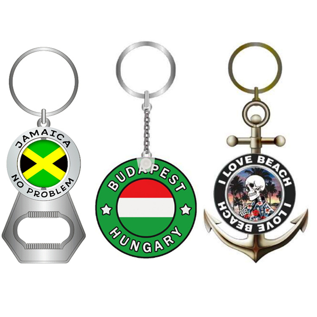 Wholesale Customized Logo Metal Tourist Souvenir Hungarian Key Chain Hungary Budapest Souvenir Keychain