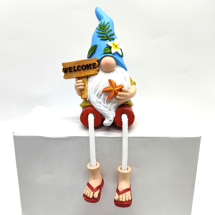 Wholesale Home Decor Garden Halloween Dwarf Summer Beach Gnome Statue Custom Resin Craft Dwarf Figurine