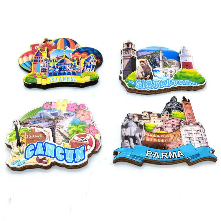 Europe Country City MDF Wood Fridge Magnets Custom Tourist Souvenir Antalya Istanbul Turkey Souvenirs Magnet