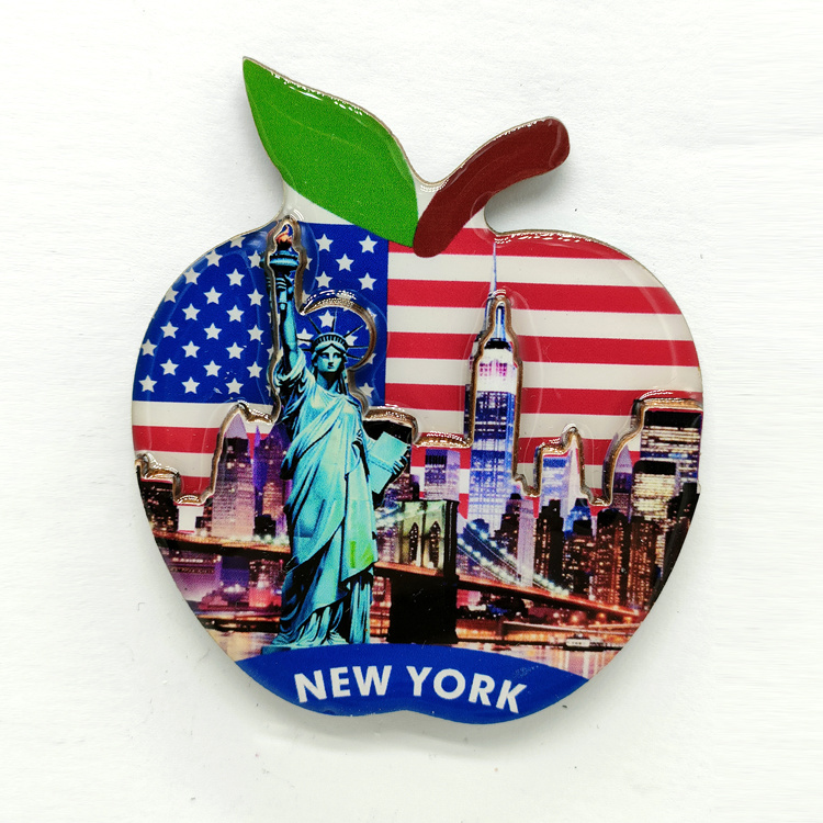 Custom Epoxy Wood Tourist Gift Us Cities Fridge Magnet New York Los Angeles Souvenir Magnet