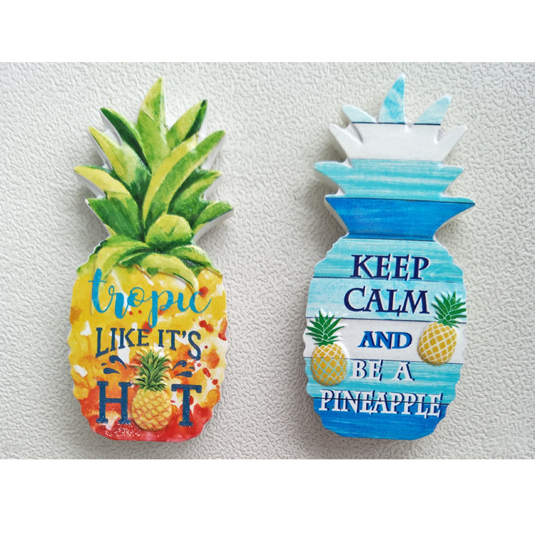 Tropical Beach Travel Souvenir Magnet Custom Resin Printing Fruit Pineapple Fridge Magnet