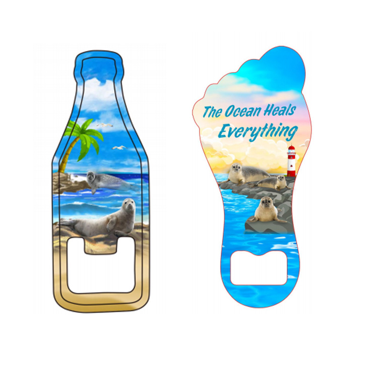 Custom Epoxy Metal Beer Opener Seal Souvenir Gift Sea Life Animal Bottle Opener