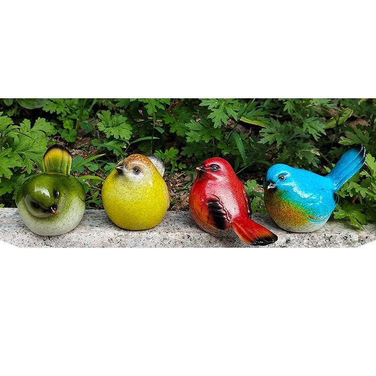 Garden Balcony Flower Pot Decorations Artificial Resin Bird Statue