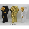 Wholesale Modern Indoor Home Decor Abstract Human Face Resin Gold Flower Pots