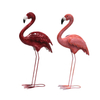 Metal Pink Flamingo Garden Ornament Yard Garden Decor Animal Statue