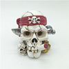 Factory Custom Home Ornaments Pirate Skull Statue Halloween Funny Resin Skull Head Crafts