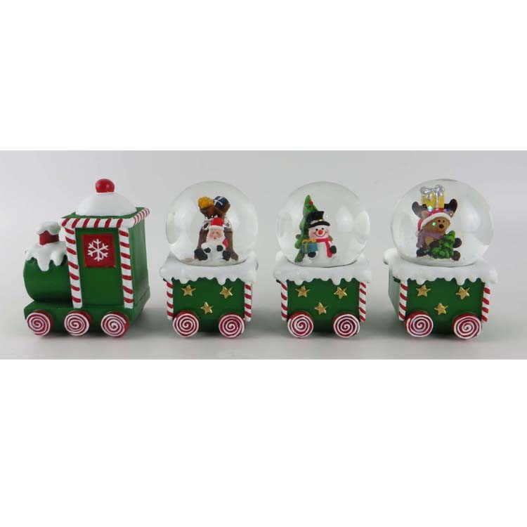 Unique Mini Resin Christmas Train Snow Globe for Kids Holiday Gift