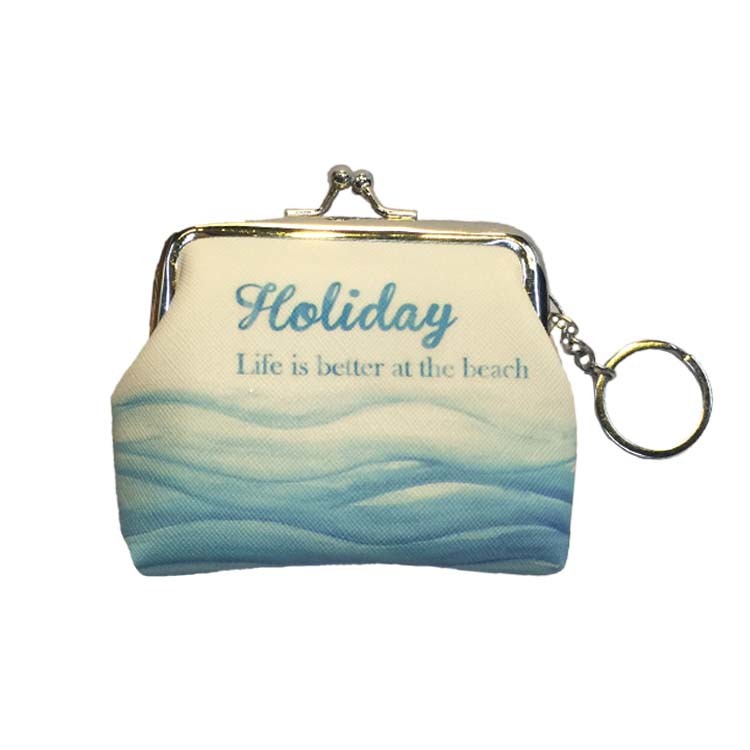 Custom PU Leather Wallet Nautical Style Mini Coin Purse Keychain