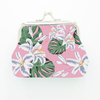 Custom Printed PU Leather Coin Pouch Floral Flower Design Small Clasp Coin Purse for Women