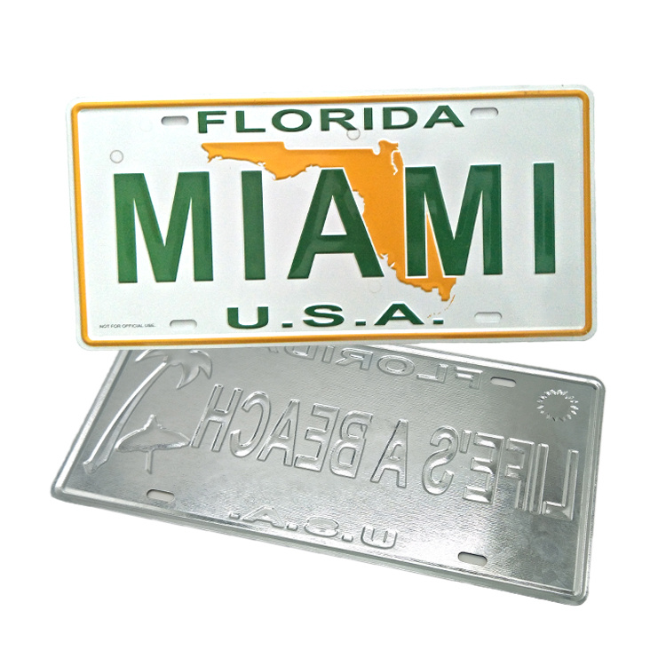 Souvenir Aluminum License Plate Custom Sublimation License Plate for Wall Decor