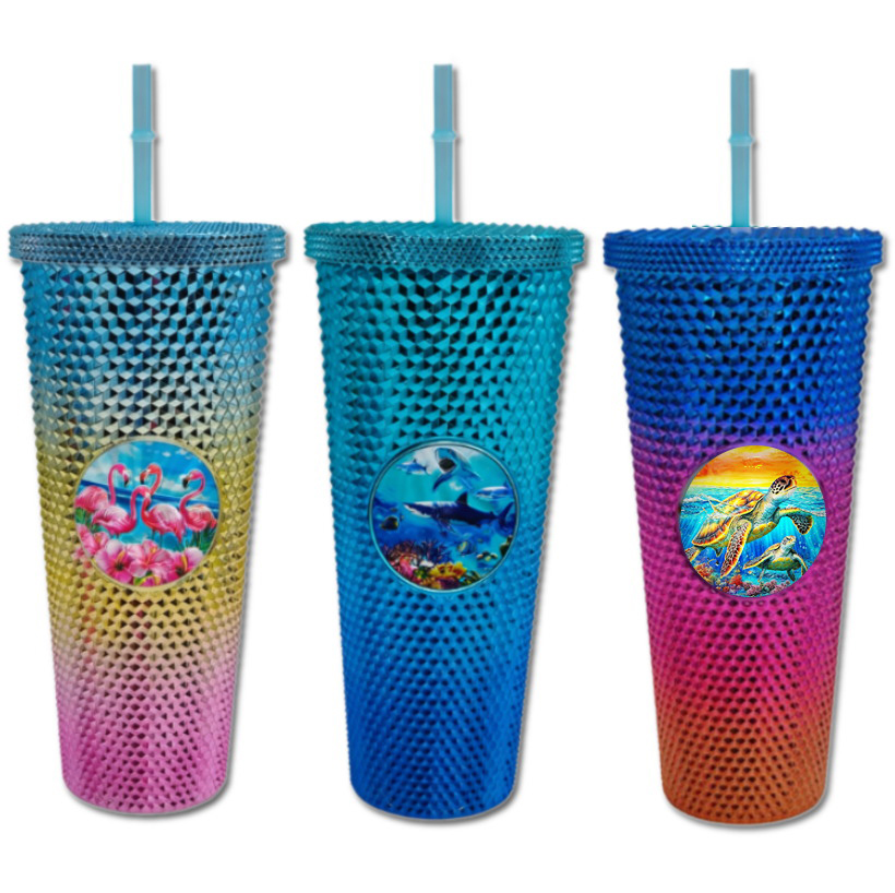 Custom Logo Stainless Steel Insulated Cup Summer Beach Tumbler Laser Engraving 12oz Personalized Tumbler with Lids