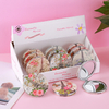 Customized Printed Design Souvenir Gift Leather Mini Makeup Mirror Butterfly Double-sided Foldable Rhinestone Compact Mirror