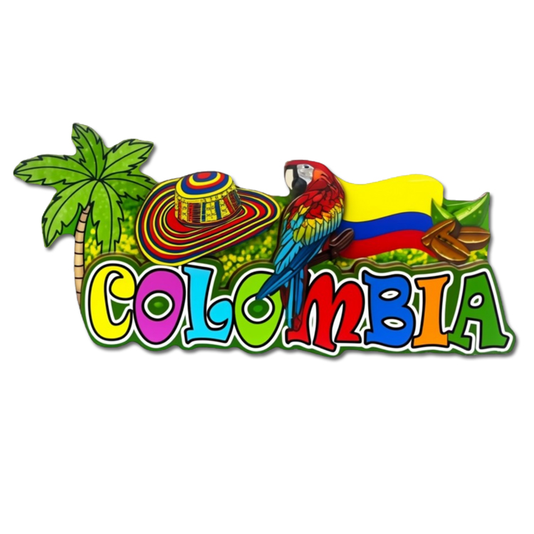Factory Custom Logo MDF Wood Magnet Travel Gift Parrot Colombia Souvenir Fridge Magnet