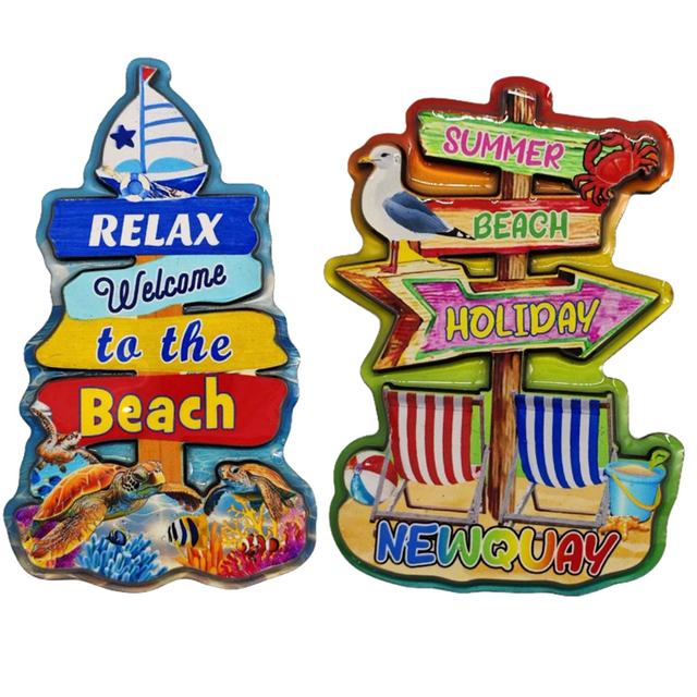 Factory Customized Epoxy Wooden MDF Magnet Mamaia Constanta Romania Souvenir Fridge Magnet