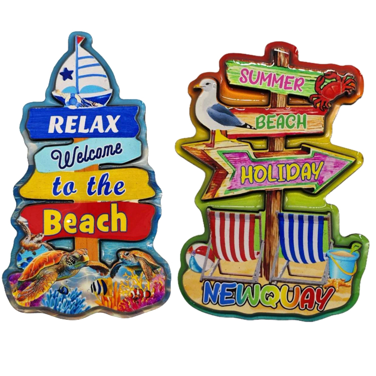 Factory Customized Epoxy Wooden MDF Magnet Mamaia Constanta Romania Souvenir Fridge Magnet