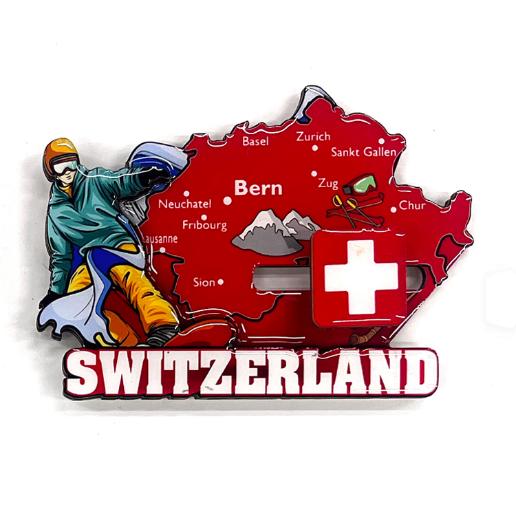 Wholesale Custom Tourist Souvenirs Beach City Wood Fridge Magnet 3D Movable Sliding Fridge Magnet