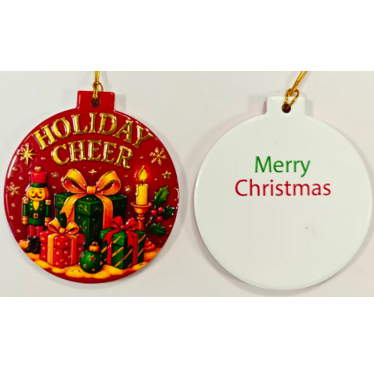 Factory Custom 3d Printed Ceramic Christmas Decoration Hanging Sublimation Ceramic Christmas Ornament