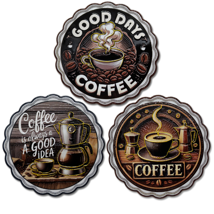 Customized Logo 3D UV Printed Vintage Table Drinks Decorative Mats Coaster Cute Ceramic Cat Coaster