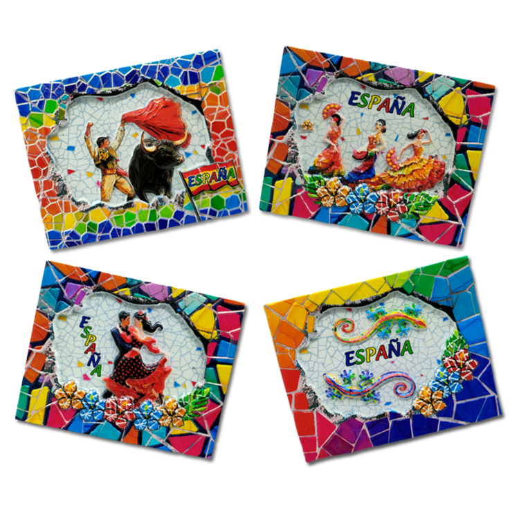 Custom Logo Printing Beach Resin Refrigerator Magnet Spain Souvenir Costa Brava Fridge Magnet