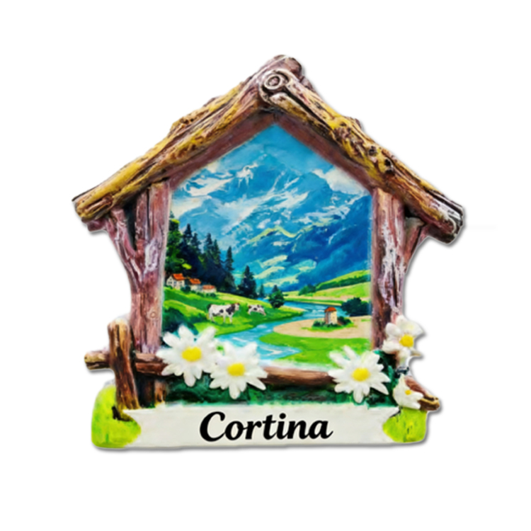 Customized Logo Resin Mountain Dan Pezo Milan Italy Souvenir Dolomiti Cortina Souvenir Fridge Magnet