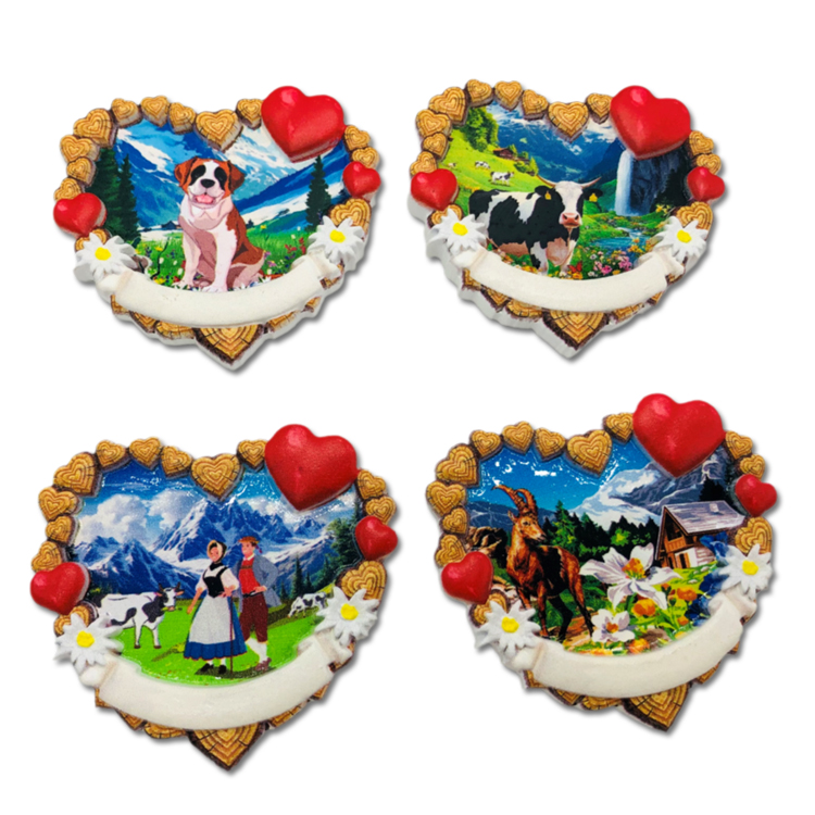 Custom Logo Printing Winter Skiing Resin Obertauern Austria Souvenirs Fridge Magnet