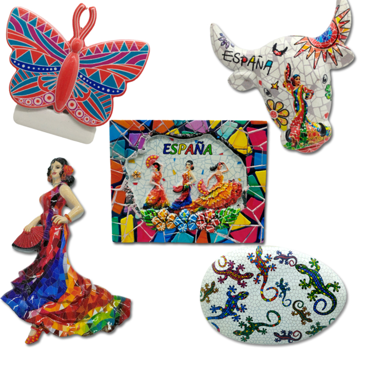 Factory Customized Resin Printed Madrid Espana Espana Flamenco Dancers Sevilla Souvenir Fridge Magnet