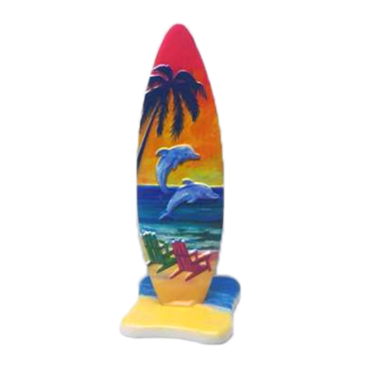 Custom Florida Beach Souvenir Resin Printed Surfboard Statue