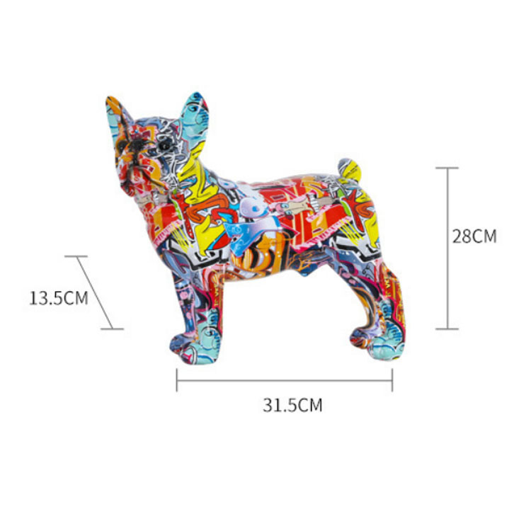 Nordic Home Decor Dog Statue French Bulldog Resin Art Sculpture