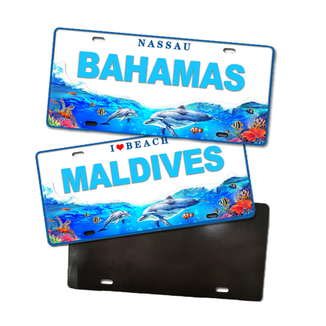 Custom Embossed Printing Aluminum Australian Souvenir Australia License Plate Fridge Magnet