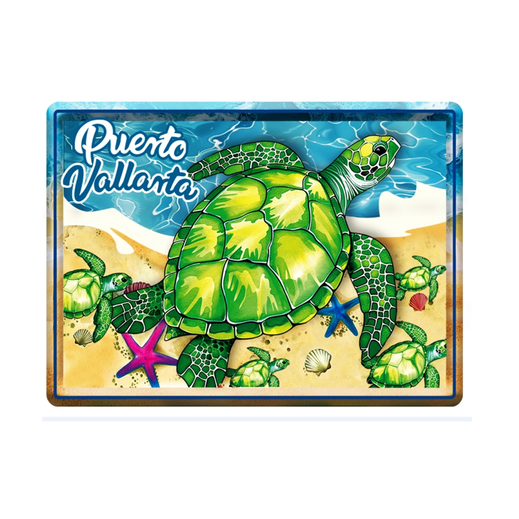 Custom Logo Tourism Gift Beach Turtle Saint St. Kitts & Nevis Souvenir Fridge Magnet
