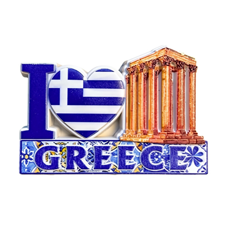 Factory Custom Logo Resin Refrigerator Magnet Greece Athens Souvenir Magnet